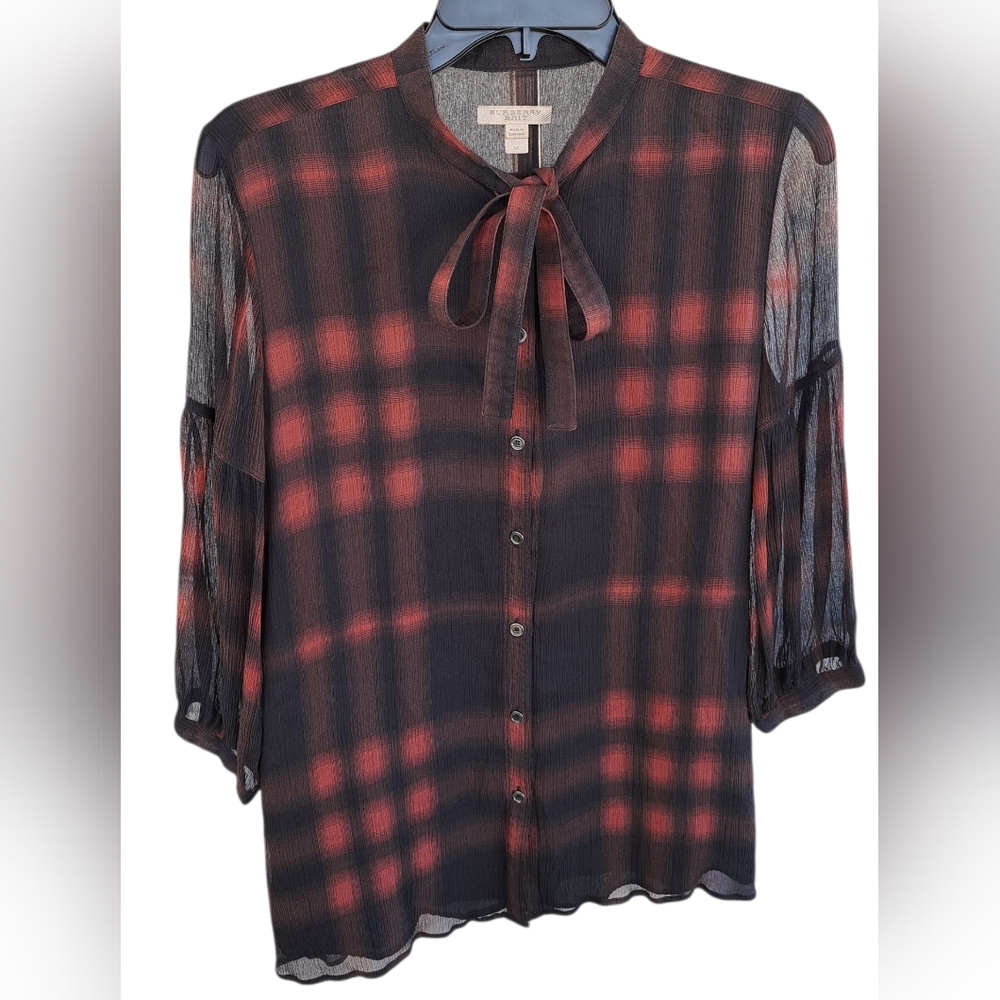 Burberry Black and Red Women's Blouse - Picture 2 of 9